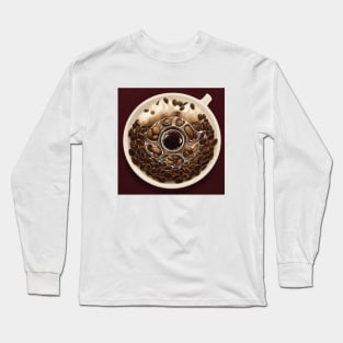 Coffee Cafe Since Established Old School Roast Cup Long Sleeve T-Shirt